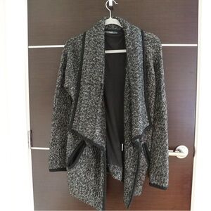 Tart Black and Gray Open Front Cardigan